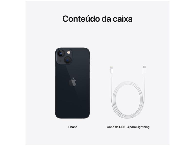 Apple iPhone 13 Mini 128GB Meia-noite Tela 5,4” - 12MP iOS